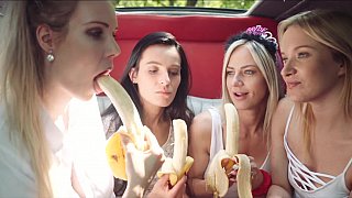 Xxxxhd10 - Wild lesbian bachelorette in a limo hot video