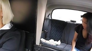 Brunette dyke eats female fake taxi driver hot video